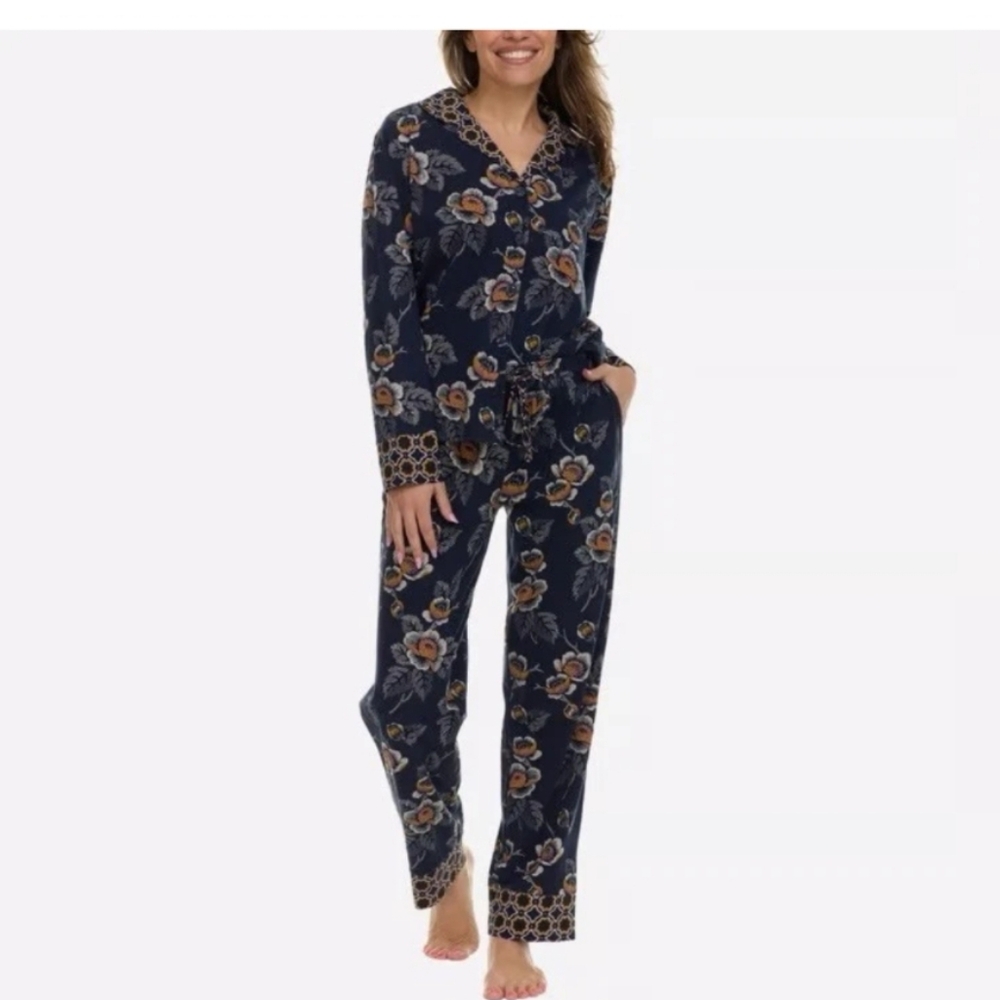 Vera Bradley Navy and Gold  Print 2 Piece Pajama Sets
